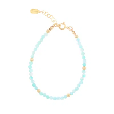 Inari Jewellery Women's Gold / Green Celestial Bracelet Amazonite Gemstone In Multi
