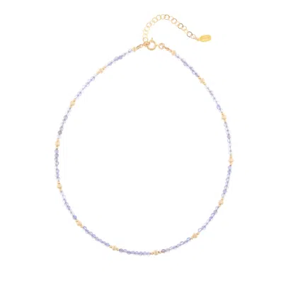 Inari Jewellery Women's Gold / Grey Celestial Choker Necklace Iolite Gemstone