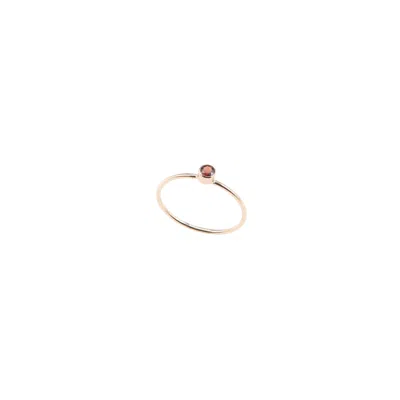 Inari Jewellery Women's Gold / Red Garnet Gemstone Solitaire Ring