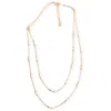 Inari Jewellery Women's Gold / White Double Layer Tinsel Necklace – Gold-filled With Freshwater Pearls