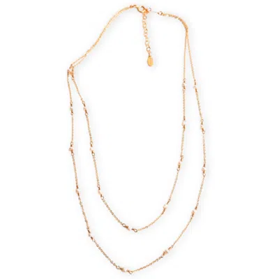 Inari Jewellery Women's Gold / White Double Layer Tinsel Necklace – Gold-filled With Freshwater Pearls