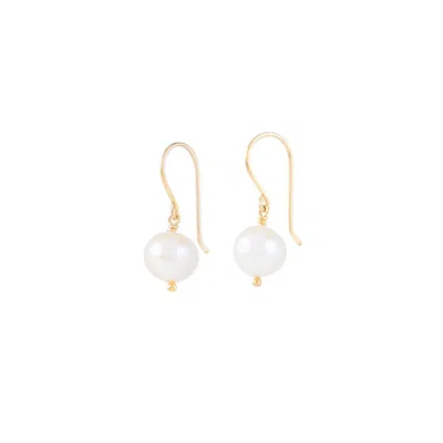 Inari Jewellery Women's Gold / White Snowball Earrings