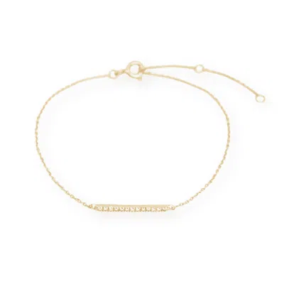 Inari Jewellery Women's Gold / White Solstice Bar Bracelet - Gold Vermeil White Topaz In Multi