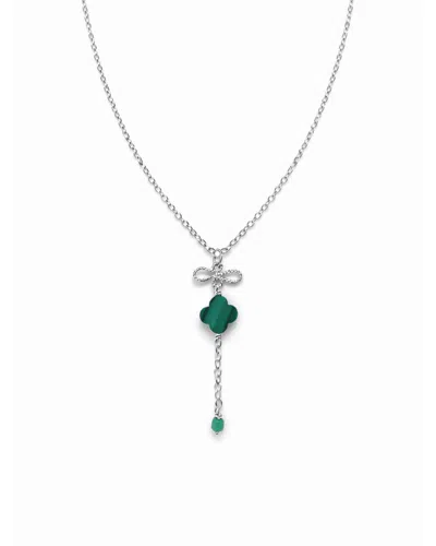 Inari Jewellery Women's Green / Silver Onde-onde Charm Drop Necklace In Multi