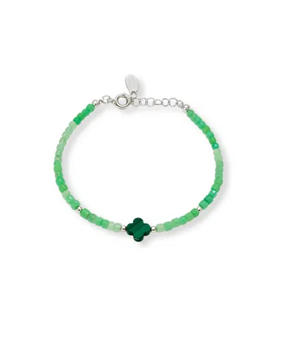 Inari Jewellery Women's Green / Silver Onde-onde Gemstone Bracelet In Multi