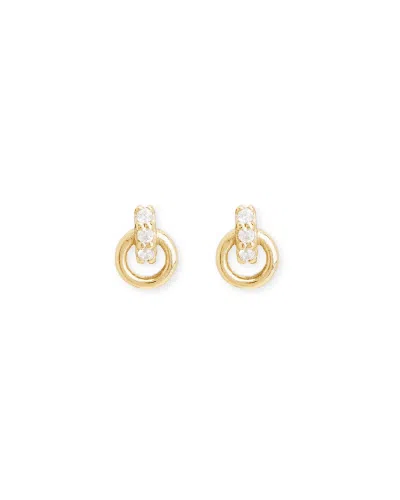 Inari Jewellery Women's Halo Butterfly Clip Earrings - Gold Vermeil White Topaz