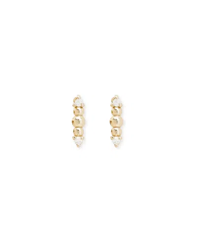 Inari Jewellery Women's Icicle Butterfly Clip Earrings - Gold Vermeil White Topaz