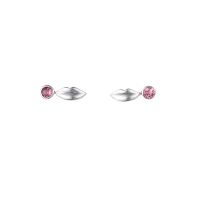 Inari Jewellery Women's Silver / Pink / Purple Chérie Drops Earrings In Pink Tourmaline & Sterling Silver In Multi
