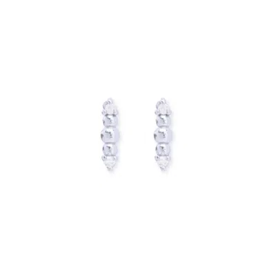 Inari Jewellery Women's Silver / White Icicle Flatback Earrings - Sterling Sliver White Topaz In Multi