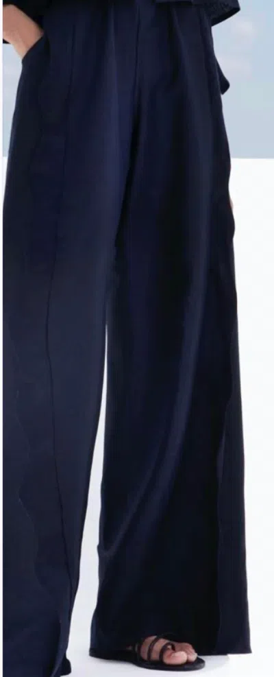 Inasami Heini Linen Pant In Black In Blue