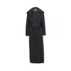 Inavati Women's Belted Long Wool Coat In Grey In Grey