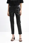 Inavati Women's Black Eco Leather Trousers In Black