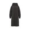 Inavati Women's Black Graphite Padded Coat With Hood In Black
