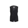 Inavati Women's Black Long Vest With Dots Pattern In Black