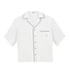 Inavati Women's Black / White Pyjama Shirt With Black Stripes And Short Sleeves - Unisex
