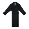 Inavati Women's Black Wool Coat With Belt In Black