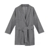 Inavati Women's Blue Navy Melange Oversized Jacket With Linen