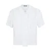 Inavati Women's Blue / White White Short Sleeve Shirt With Ruffles