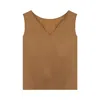 Inavati Women's Brown Camel Sleeveless Top