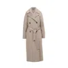 Inavati Women's Brown Cappuccino Belted Wool Coat In Brown