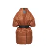 Inavati Women's Brown Chestnut Padded Scarf With Belt In Brown