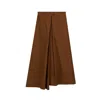 Inavati Women's Brown Cotton Culottes With Deep Pleat