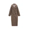 Inavati Women's Brown Oversized Cocoa Coat With Cashmere In Brown