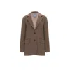 Inavati Women's Brown Single-breasted Cocoa Jacket With Diagonal Split In Brown
