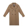 Inavati Women's Brown Straight Cocoa Coat With Angora In Brown
