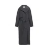Inavati Women's Dark Grey Double-breasted Coat With Belt In Grey