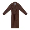Inavati Women's Double-breasted Wool Coat In Chocolate Brown In Red