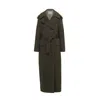 Inavati Women's Forest Green Double-breasted Wool Coat In Green