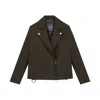 Inavati Women's Green Biker-style Short Jacket In Olive