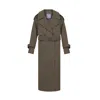 Inavati Women's Green Double-breasted Trench Coat In Olive