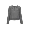 Inavati Women's Grey Blouse With Pleated Front In Grey