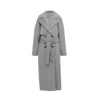 Inavati Women's Grey Double-breasted Coat With Belt In Grey
