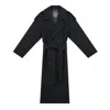 Inavati Women's Grey Unisex Long Anthracite Double-breasted Wool Coat In Gray