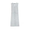 Inavati Women's Midi Light Blue Fitted Dress