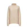 Inavati Women's Neutrals Beige Turtleneck Wool Sweater In Beige
