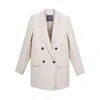 Inavati Women's Neutrals Double-breasted Straight Milk Jacket