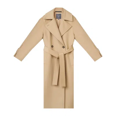 Inavati Women's Neutrals Double-breasted Wool Coat In Beige In Brown