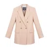 Inavati Women's Pink / Purple Double-breasted Peach Fitted Jacket