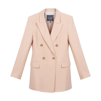 Inavati Women's Pink / Purple Double-breasted Peach Fitted Jacket