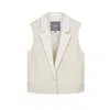 Inavati Women's White Milk-shade Straight Vest