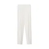 Inavati Women's White Tapered Ecru Trousers With Pleat