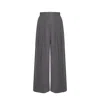 Inavati Women's Wide-leg Grey Trousers With Wool In Grey