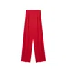 Inavati Women's Wide-leg Red Suit Trousers