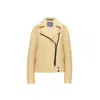 Inavati Women's Yellow / Orange Biker Style Jacket With Zipper Details In Yellow/orange