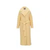 Inavati Women's Yellow / Orange Wool Yellow Coat With Patch Pockets In Yellow/orange