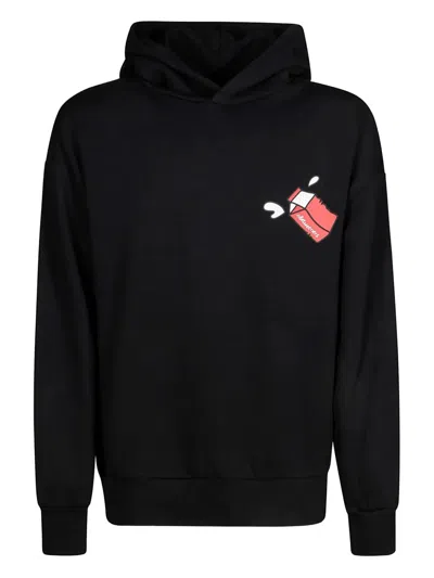 Inbetweeners Cartoon-print Cotton Hoodie In Black